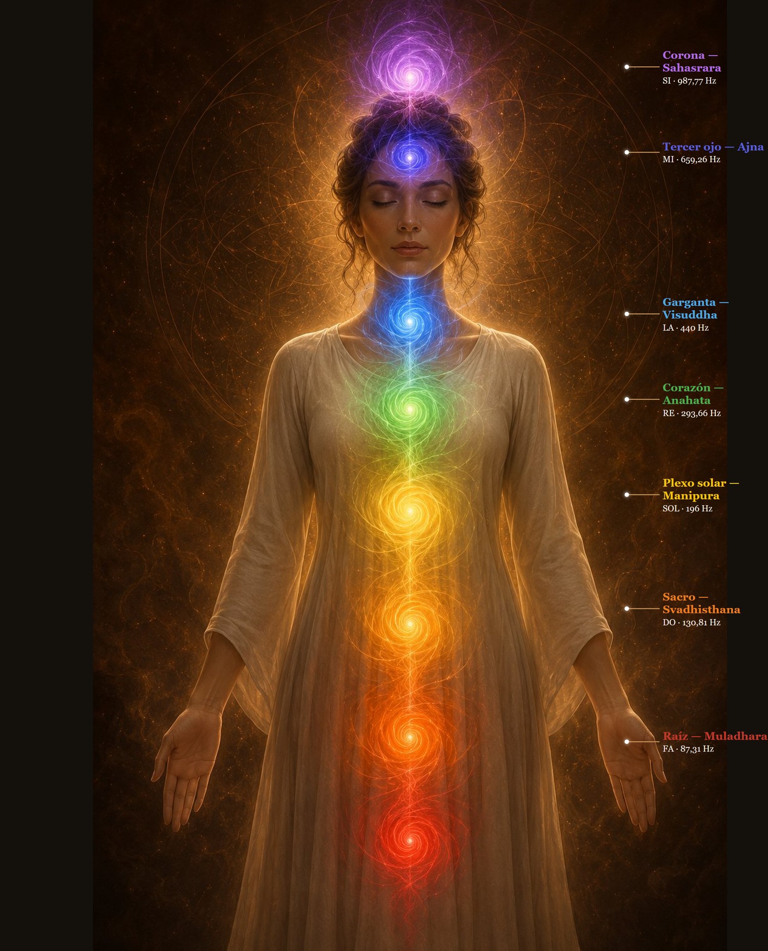 Mapa de los siete chakras del Capítulo 4