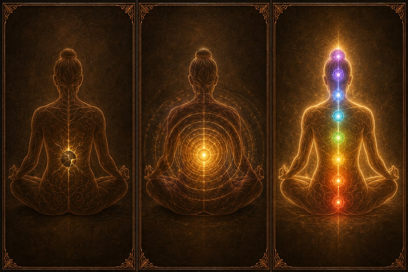 Un chakra bloqueado que empieza a abrirse, hasta el campo energético completo armonizado
